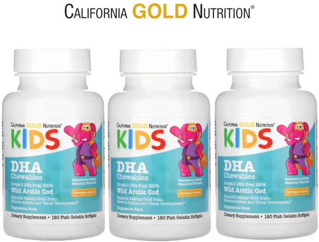 캘리포니아 골드 키즈 DHA 츄어블 100% 북극대구 오메가3 딸기 레몬맛 180정 3개 - 쿠팡