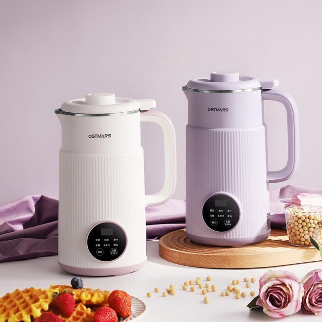 가정용 두유 제조기 죽만드는기계 콩국물 만들기 콩물 죽제조기 두유기, 라이트 퍼플 10엽 칼날 800ML