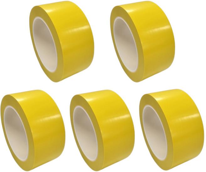 프로테이프 라인테이프 48mm*30M 노랑 5개 바닥라인테이프 PVC 안전 경계 주차표시 구획 동선 사선