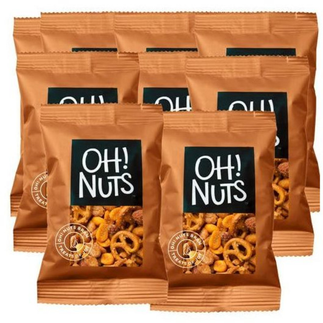 Oh Nuts 파티 믹스 버라이어티 팩 오 너츠 달콤하고 짭짤한 구운 소금맛 개별 견과류 스낵 휴대용 학교용 12개 편리한 다양한 세트 포장 1.5온스씩, 맛있는 혼합 너트