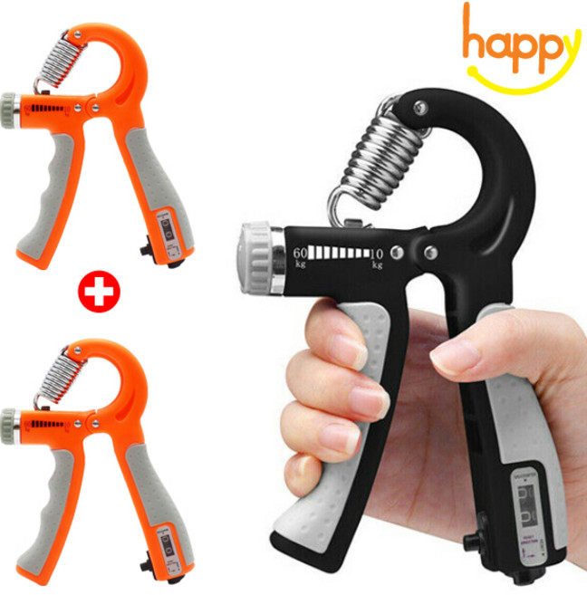 [1+1] 해피앤몰 강도조절 카운터 악력기 양손 2개세트, 오렌지