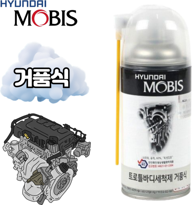 현대모비스 트로틀바디세척제 거품식 엔진청소, 1개
