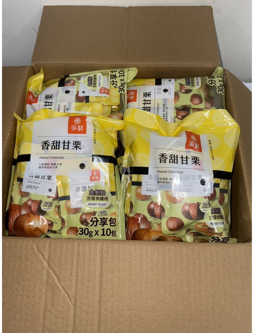 爭鮮香甜甘栗 免剝殼即食 口感鬆軟香甜 獨立包裝方便攜帶, 300g, 8個