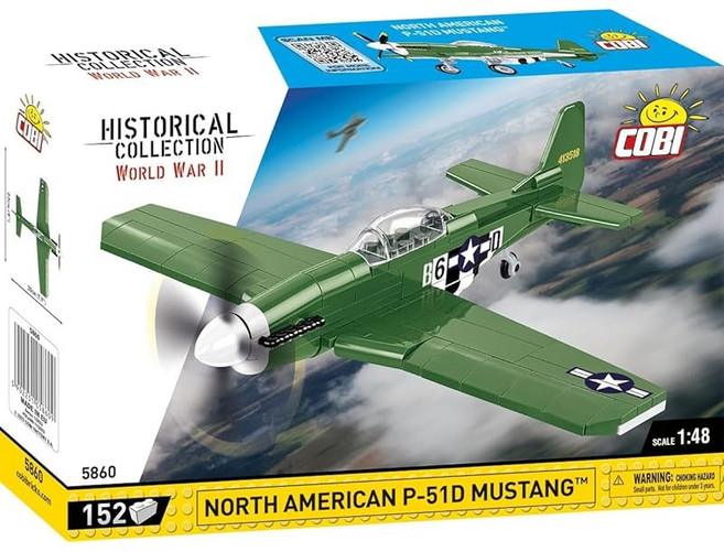 COBI 블록 미국 공군 머스탱 P-51D 전투기 노스 아메리칸 1/48 152 개 MADE IN EU5860, 1개