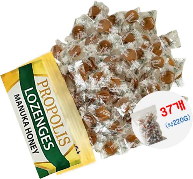 코스트코 트루블루 프로폴리스 캔디 마누카 허니 소분판매, 6g, 37개