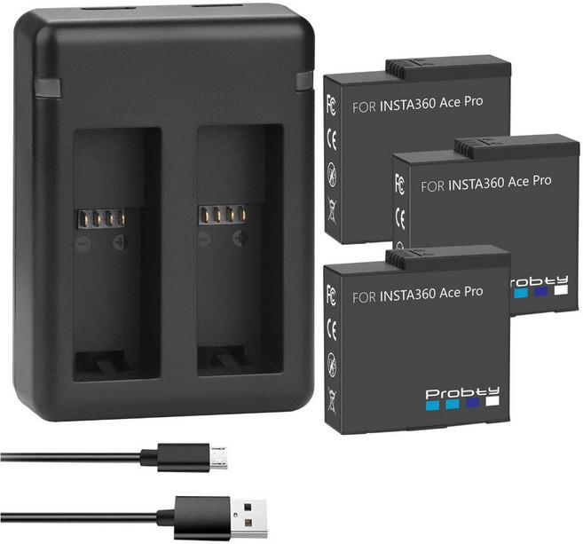 Insta360 Ace Pro 2200mAh 배터리 및 LED 충전기 Action, 04 3BatteryWithCharger, 없음