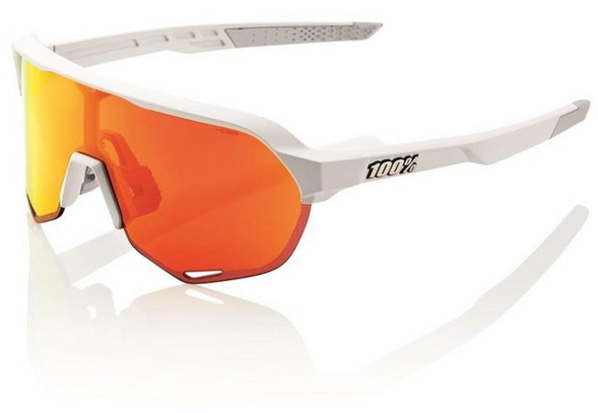 100% S2 스포츠 퍼포먼스 사이클링 선글라스 소프트 택트 블랙 - 하이퍼 크림슨 실버 미러 렌즈 262583, Soft Tact Off White - Hiper Re
