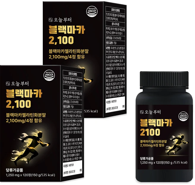 오늘부터 블랙마카2100, 120정, 2개 - 쿠팡