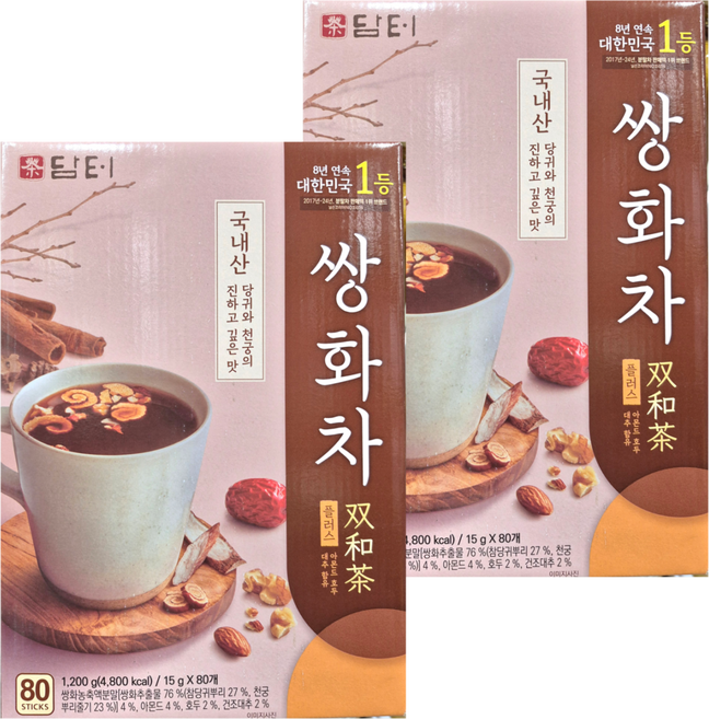 담터 쌍화차 플러스, 15g, 80개입, 2개