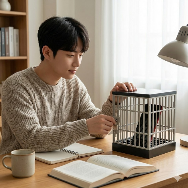 핸드폰 감옥 스마트폰 금욕상자 잠금기능 디지털디톡스 억제, 1개, 그레이