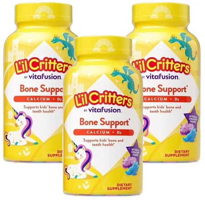 릴크리터스 본 서포트 칼슘 + 비타민 D3 구미 120정, 3개