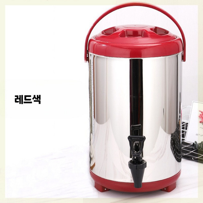 전기물끓이기 전기 온수 보온포트 대용량 육수통 6L 온수통, 1개, B. 스틸 레드 뚜껑 6L 밀크티 통