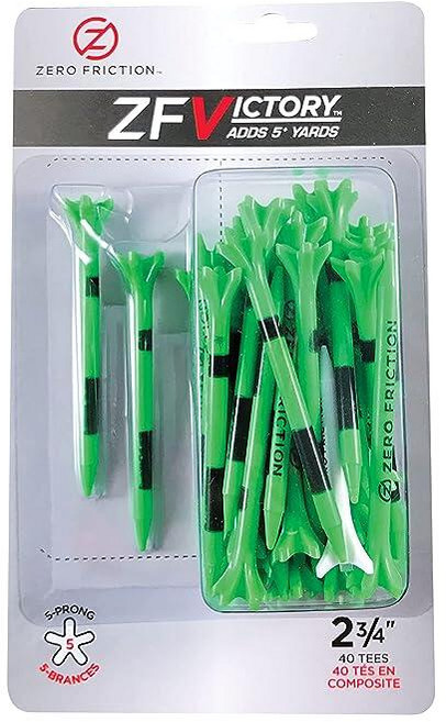Zero Friction Victory 5구 골프 티 꽂이 (7.0cm(2-3/4인치) 블루 40개 팩), 초록색, 1개