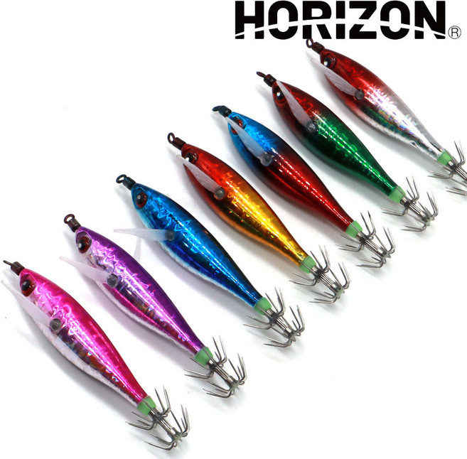 HORIZON 울트라 레이저 에기 갑오징어에기 쭈꾸미에기 문어에기 5개 10개 세트, 핑크, 25g