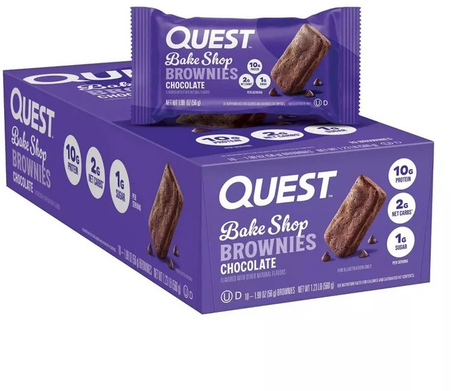 퀘스트뉴트리션 베이브 샵 브라우니 초콜릿 맛 10개입, 1개, 560g - 쿠팡