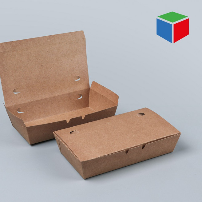 배달/포장 종이용기 크라프트 삼겹살 돈까스 탕수육 후토마끼 김밥 종이도시락 600개 (KD-352), 1세트