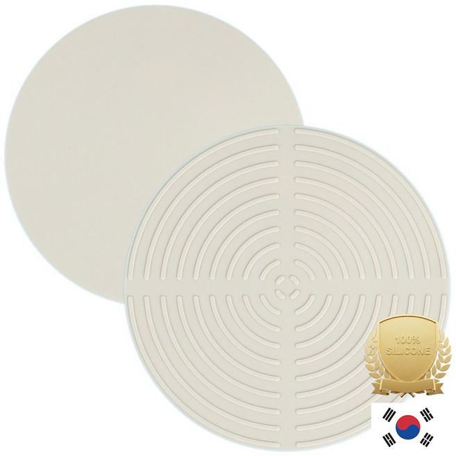 (1+1) 아티즌 쿡 국산 실리콘 인덕션 보호매트 20cm 오브 상판 기스 긁힘 오염 방지 패드 커버 깔개, 2개, 아이보리