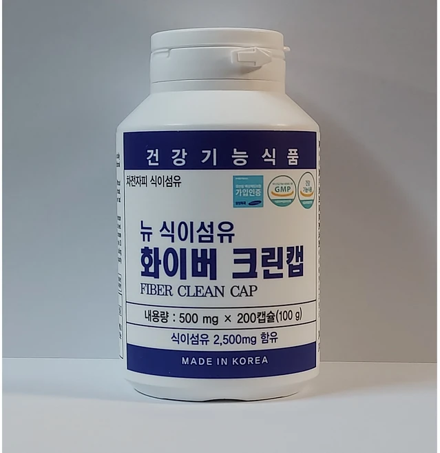 뉴 화이버크린캡-차전자피 식이섬유 500mgx200캡슐(100g), 200정, 1개 - 쿠팡
