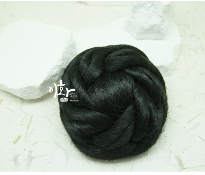 꽃송이버블 한복 올림 머리 가발 새엄마 머리 가체 승무원 뽕머리 이화