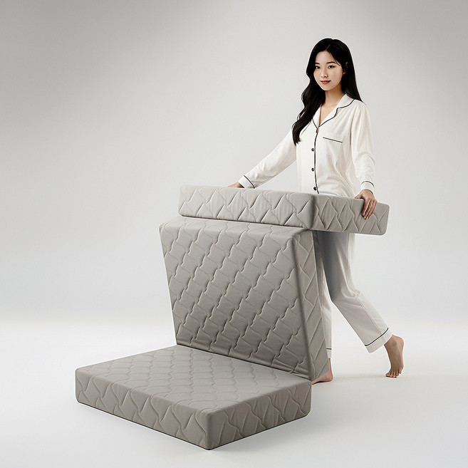 로안슬립 국내제작 3단 접이식 매트리스 라지킹 사이즈