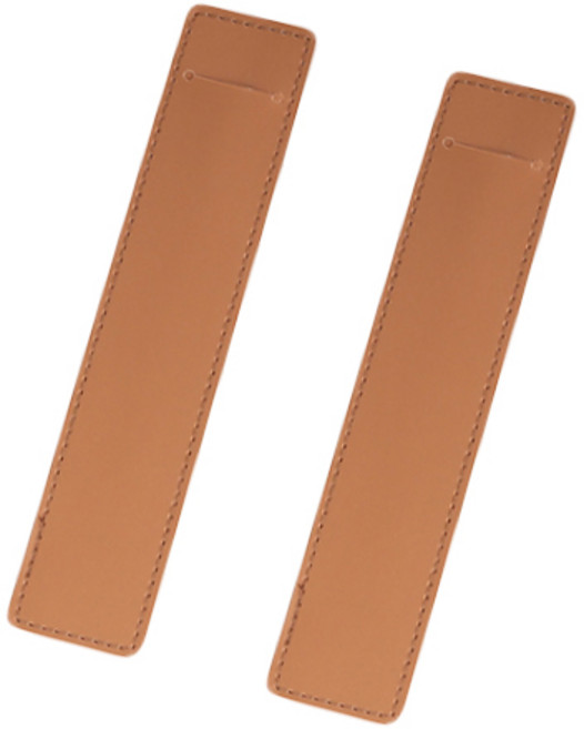 레더 가죽 볼펜 케이스 파우치 18컬러 필통 샤프 보관 포장, 2개, 브라운