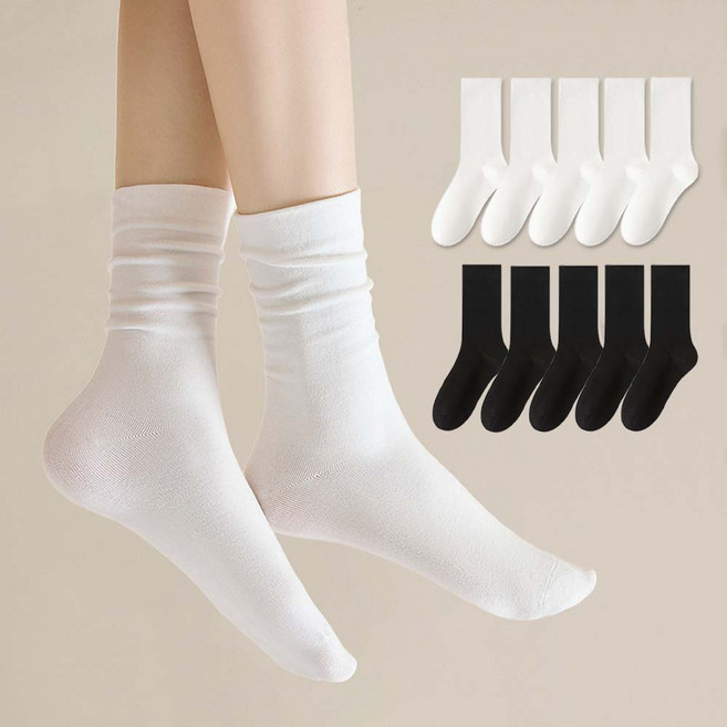 루즈벨 여성용 발목 조이지 않는 무압박 양말 10켤레 세트