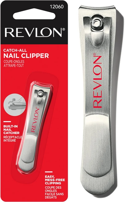 Revlon Catch-All 네일 클리퍼 매니큐어 툴 윤곽이 있는 블레이드 내장 네일 캐처로 때 묻지 않은 그루밍 1개 - 쿠팡