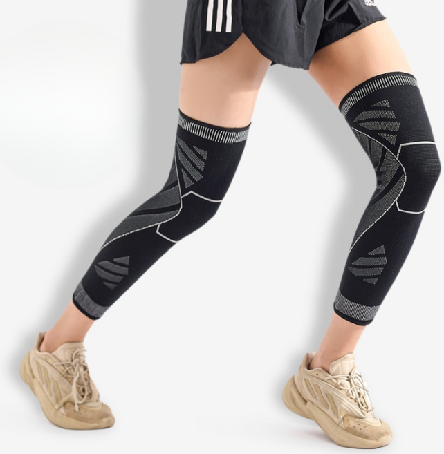 에스제이 고탄력 롱 다리보호대 무릎 종아리 압박 부상방지 스포츠 운동 부상방지 축구 농구 야구 1P(1개) 블랙, 1개