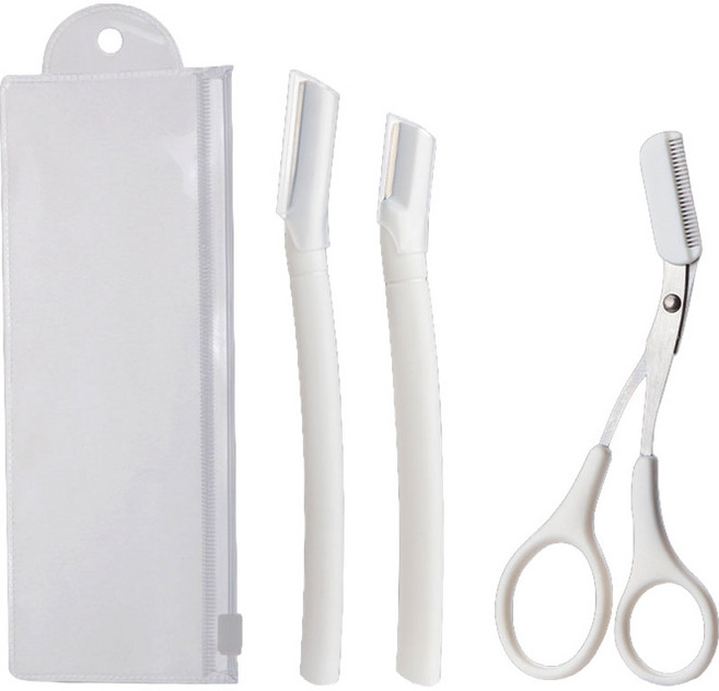 라베코 눈썹칼 눈썹가위 세트, 1세트, 화이트