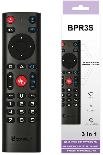 박스풋 BPR3S 플러스 2 4G USB 음성 리모컨 BT 리모컨 에어 마우스 IR 학습 및 안드로이드 TV 박스 TV 스틱 ATV 장치용 4키 IR 격리 교체 리모컨, [01] BPR3S PLUS, 1) BPR3S PLUS, 1개