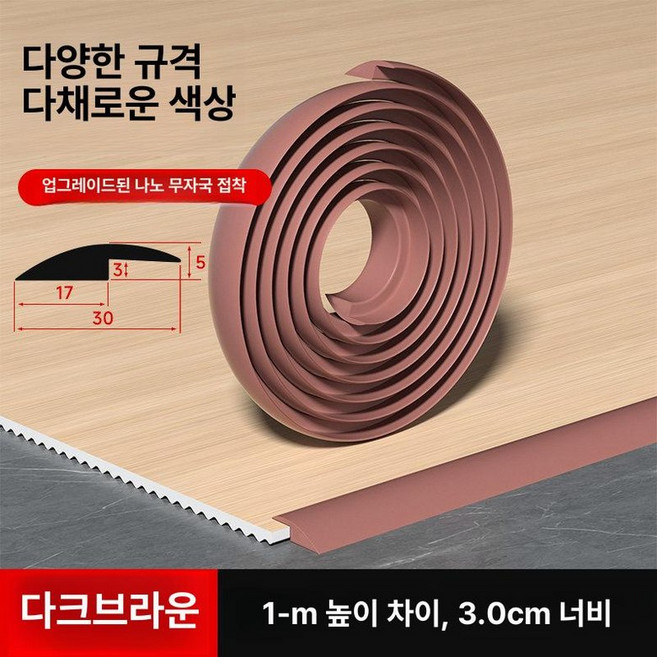 하루의정 로봇청소기문턱 로봇청소기문턱경사대3cm, 다크브라운 1-3mm높이차이 3.0cm, 1개