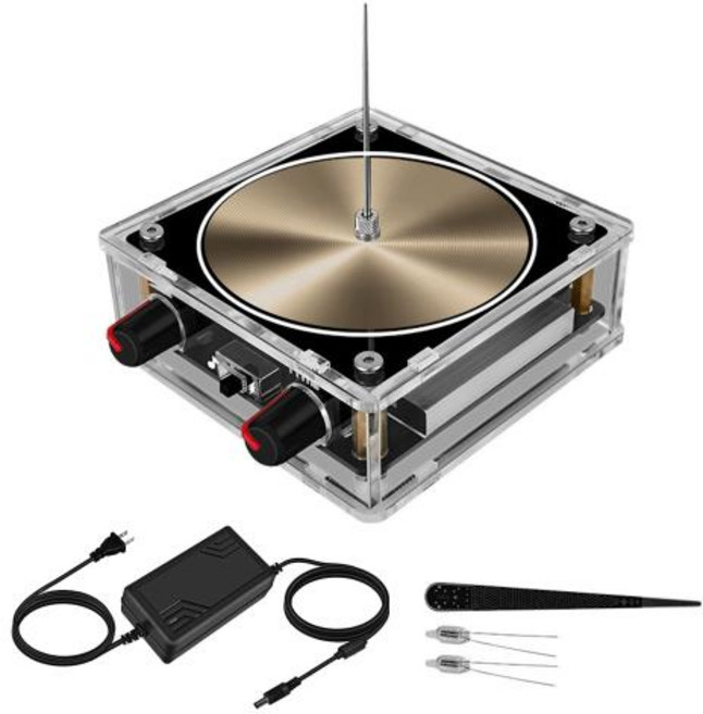 뮤지컬 테슬라 코일 블루투스 음악 호환 플라즈마 확 무선 변속기 터치 가능 인공 번개 교육 실험 장난감, 1)Gold