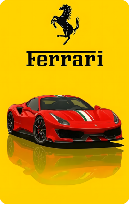 내손에 드림카 Season2 카드스티커, 1개, 8.페라리SF90 교통카드형