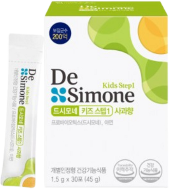 드시모네 프로바이오틱스 키즈 스텝1 사과향, 45g, 1박스