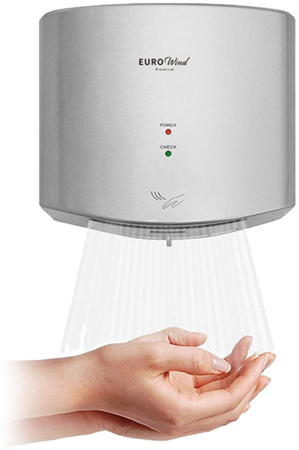 유로윈드 핸드 드라이어 BW7000 실버 고속 손건조기 낮은소음, 실버 1개