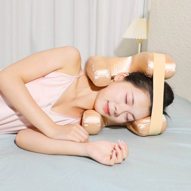 옆으로 자도 편한 뷰티 베개 눌림방지 메모리폼, 골드, 1개