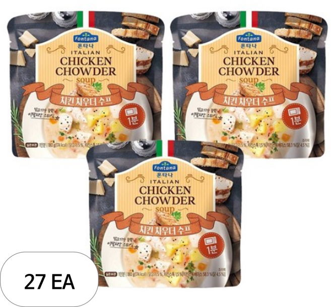 폰타나 이탈리안 치킨 차우더 크림 수프, 180g, 27개