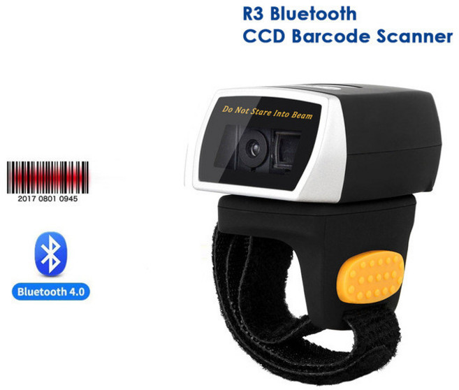 택배 핑거 스캐너 QR 스캔 손가락 바코드 큐알 스캐닝, R3 휴대용 1D 블루투스, 1개