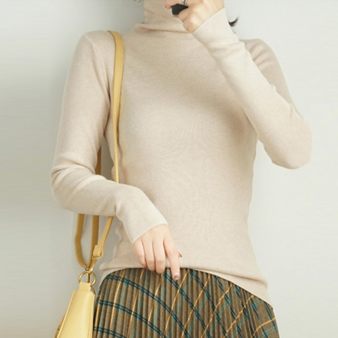 메이킹유 [소프트/터틀넥] 골지 스판 쫀쫀 베이직 목폴라 하이넥 리얼핏 데일리 이너티 66649로다니트폴라