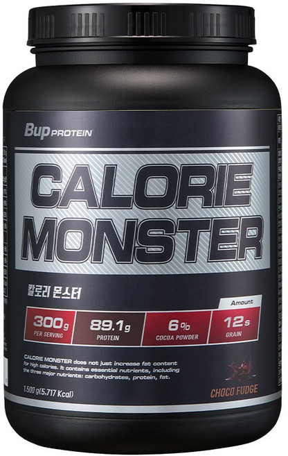 BUP 칼로리몬스터 초코맛 1.5kg 체중증가 게이너, 1개