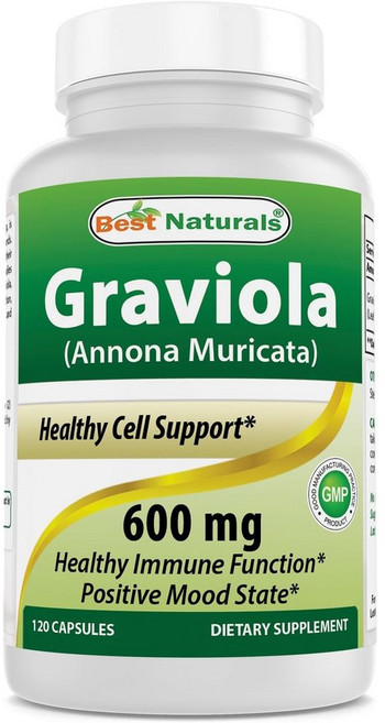 Best Naturals 베스트내추럴 그라비올라 추출물 600mg 120캡슐, 600mg 캡슐 120개, 1개, 120정, 120정