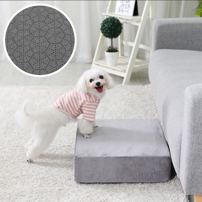 극세사 강아지계단 1단 반려견 펫스텝 논슬립 노견 관절보호 고양이 발판 애견 계단, 스트라이프