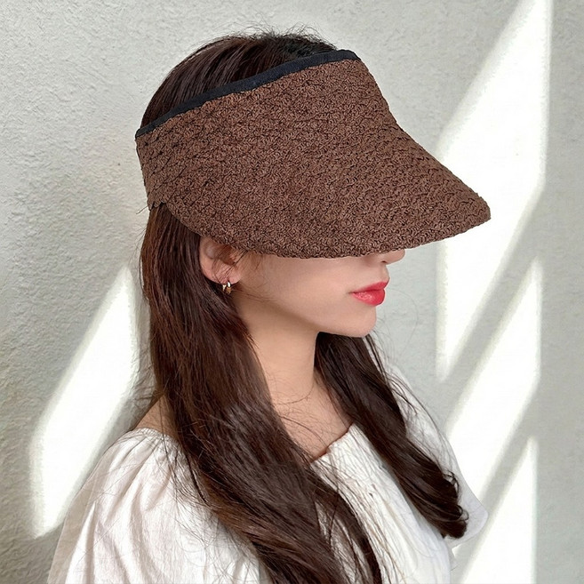 베리룸 돌돌이 썬캡 라탄 모자