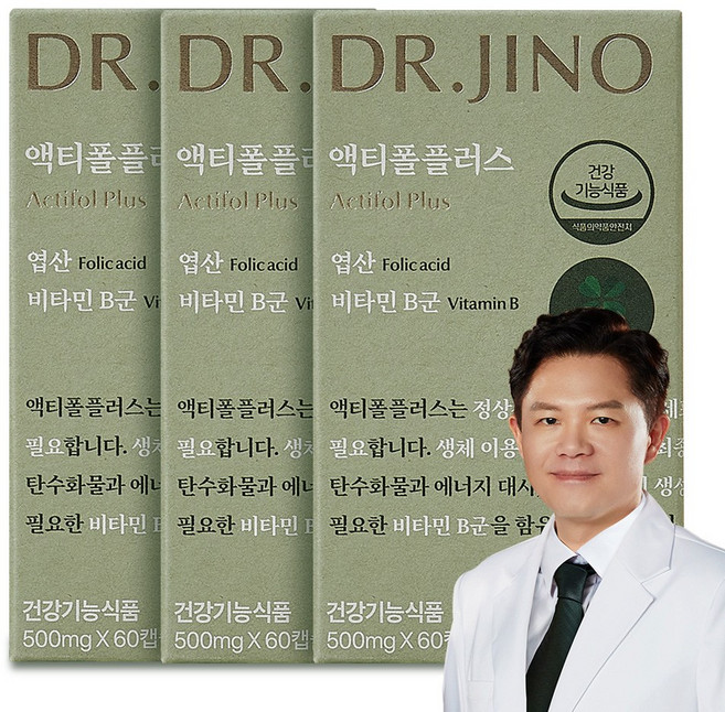 DR.JINO 닥터지노 액티폴 플러스 3개 4세대 활성형 엽산 비타민B, 60정