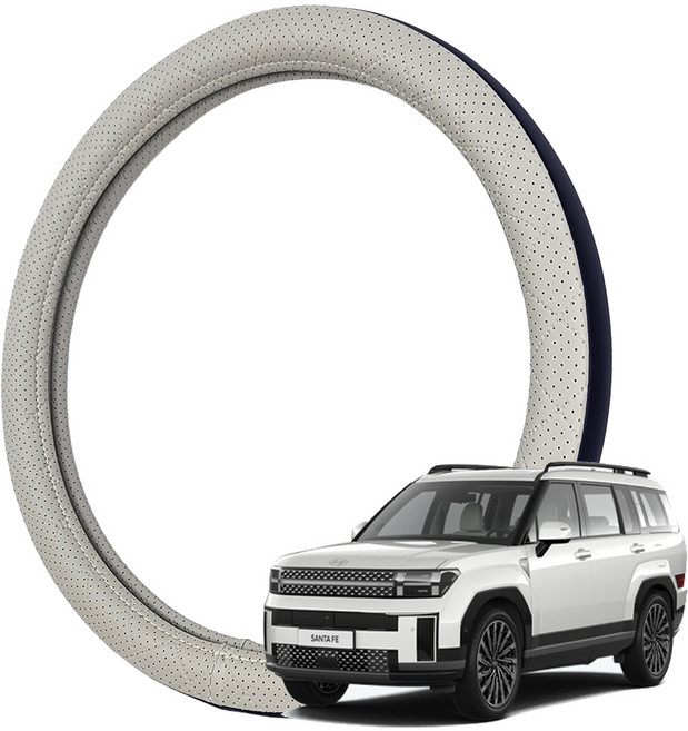 딜온 프리미엄 엠보형 타공 듀얼라인 국내생산 핸들커버, 싼타페MX5 미스트그레이