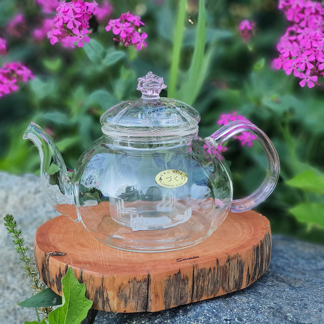 핑크장미 유리다관 유리티팟 유리 차주전자 600ml