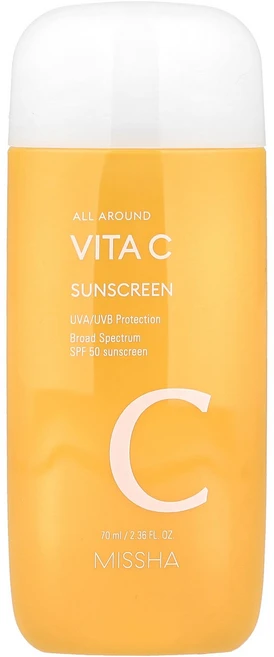 Missha 올 어라운드 Vita C 자외선 차단제 SPF 50 70ml(2.36fl oz) Missha (미샤) - 쿠팡