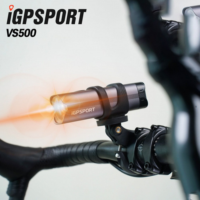 iGPSPORT VS500 스마트 라이트 자전거 전조등, 1개, 블랙