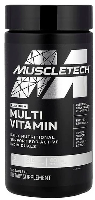 머슬테크 플래티넘 멀티비타민 180 타블렛 MuscleTech Platinum Multi Vitamin 180 Tablets, 180.0, 1개 - 쿠팡