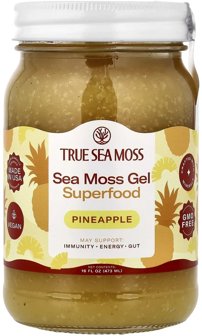 행복하고 건강하게 True Sea Moss 바다 이끼 젤 파인애플 473ml(16fl oz) 백년회로하세요, TrueSeaMoss바다이끼젤파인애플473ml16flo - 쿠팡